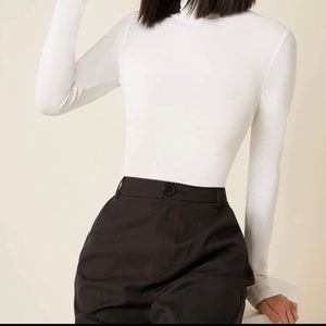 High Neck Solid Fitted Tee